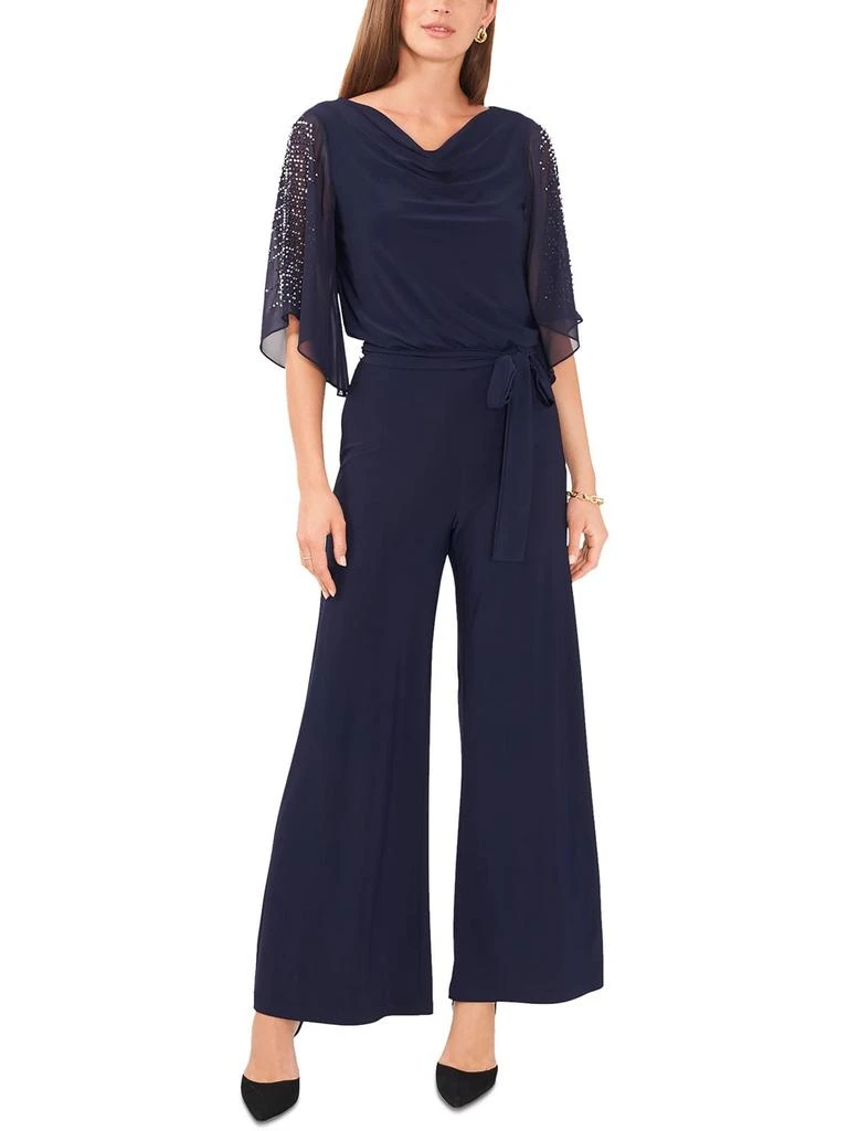 MSK Petites Womens Embellished Chiffon Jumpsuit 1