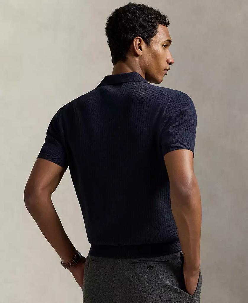 Ralph Lauren Men
s Rib-Knit Cotton Polo-Collar Sweater
