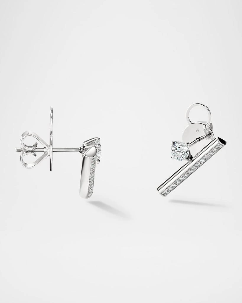 Hearts On Fire 18K White Gold Barre Floating Single Diamond Pave Climber Earrings 3