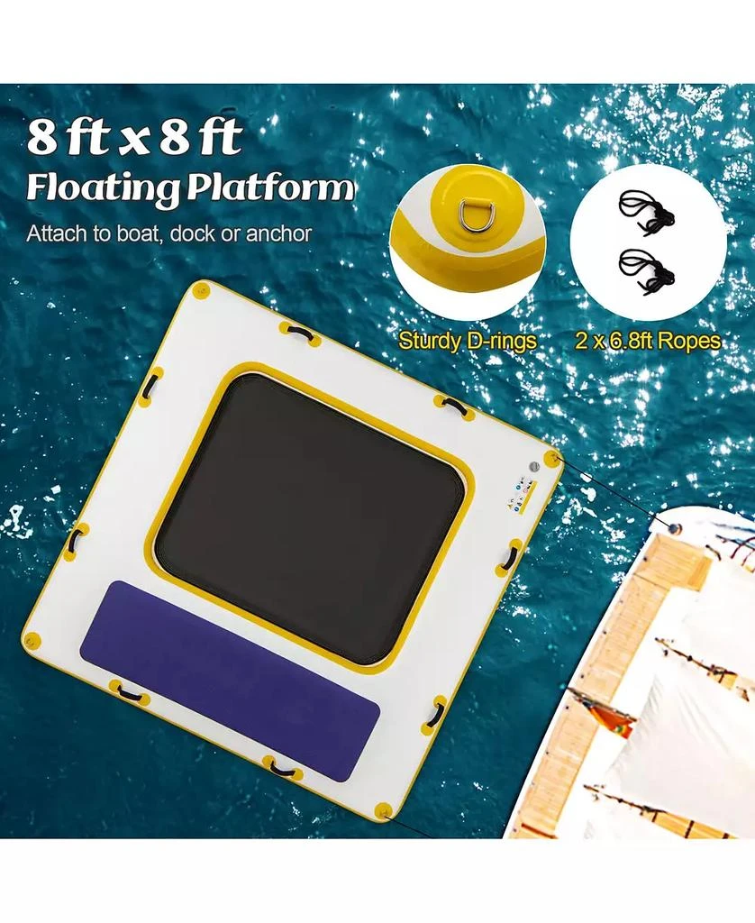 KUYOTQ 8 ft x 8 ft Inflatable Dock Platform with Mesh Swim Lounge 4