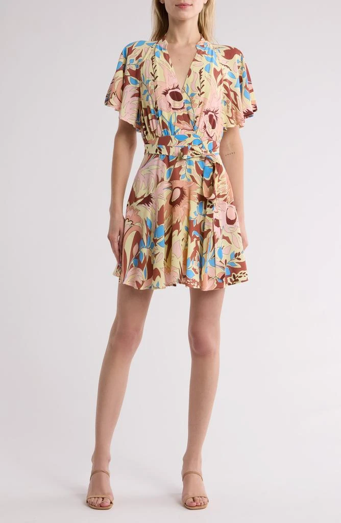 REISS Kara Short Sleeve Faux Wrap Dress 1