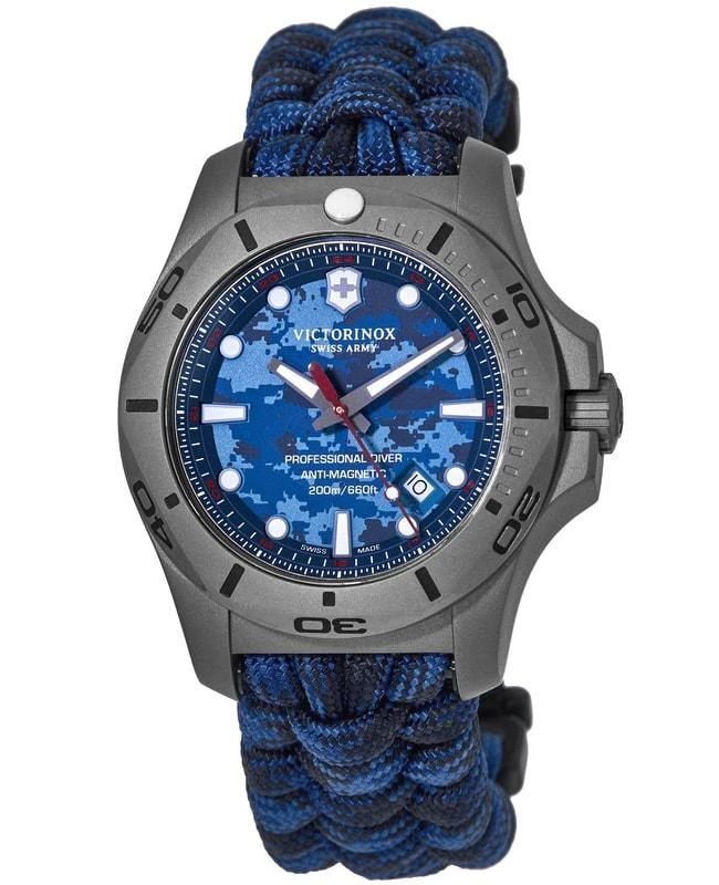 Swiss Army Victorinox Swiss Army I.N.O.X. Professional Diver Titanium 45mm Quartz Blue Dial Nylon Strap Men's Watch 241813 1