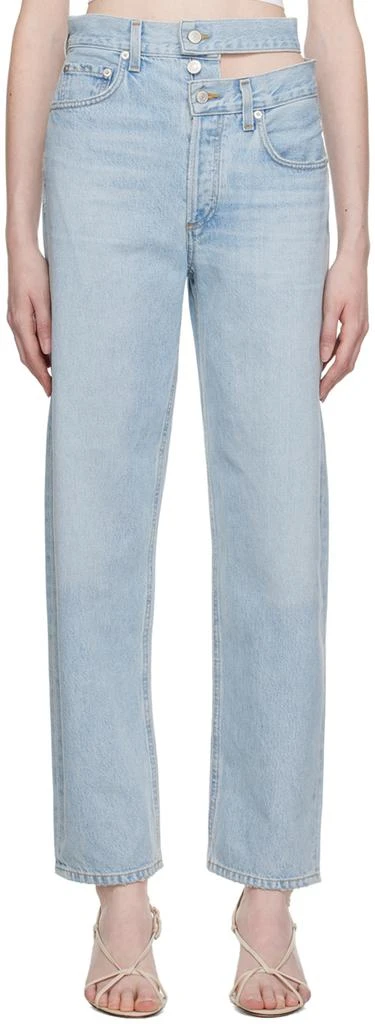 AGOLDE Blue Broken Waistband Jeans 1
