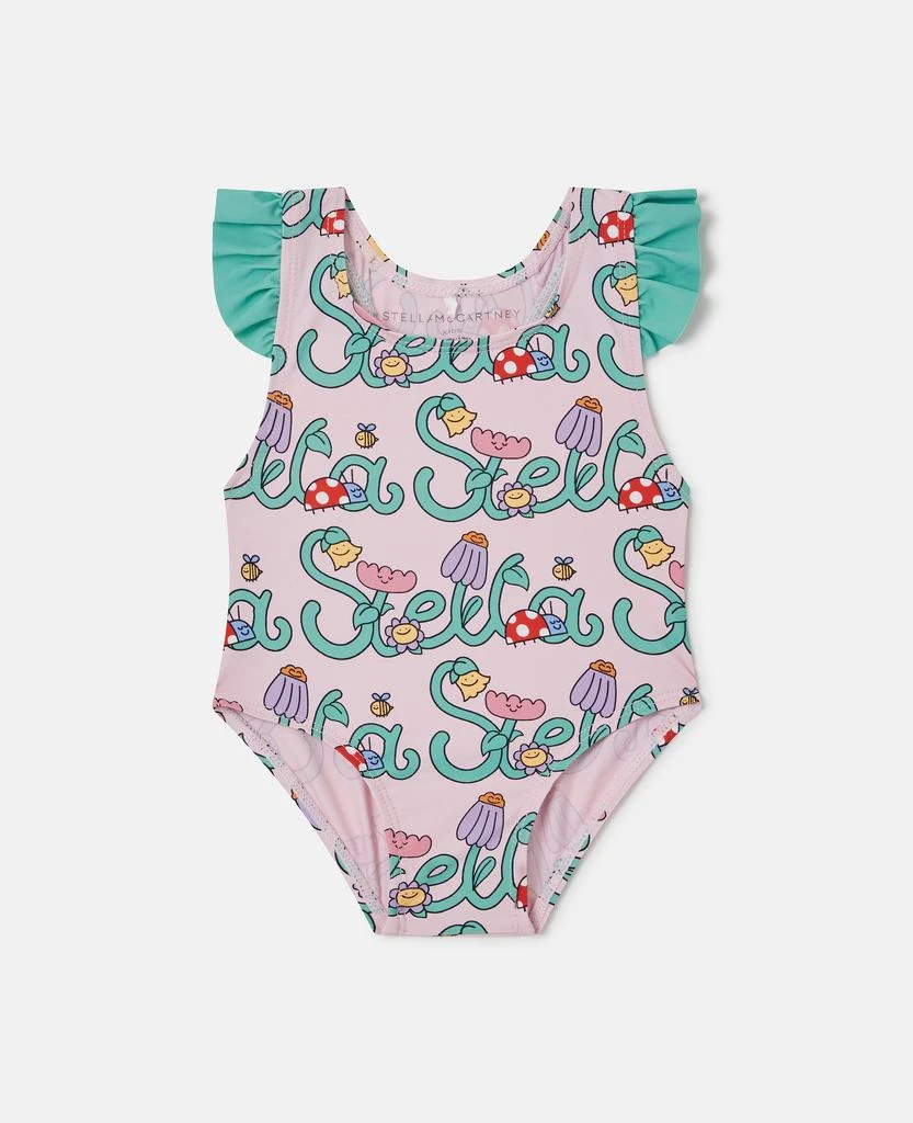 Stella McCartney Stella McCartney - Stella Vine Print Swimsuit, Woman, Pink/Multicolor, Size: 9m 1