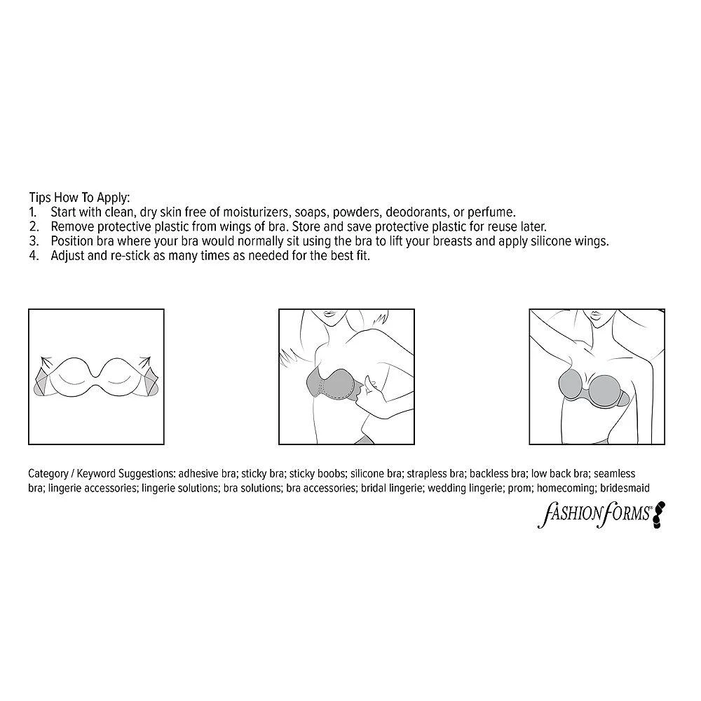 Fashion Focus Voluptuous U-Plunge Backless Strapless Adhesive Bra 4