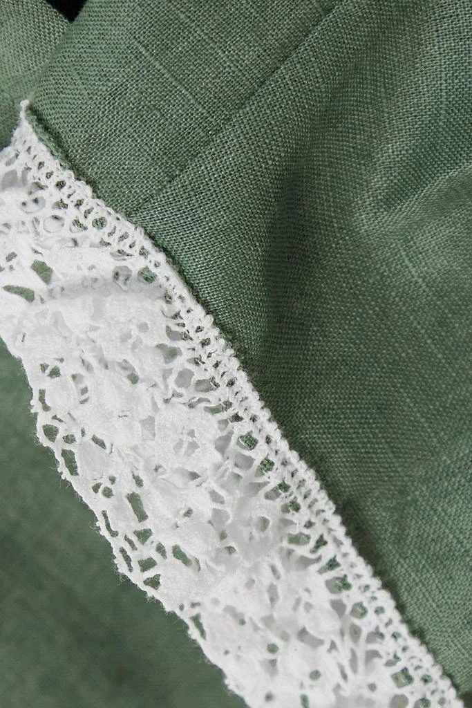 MIGUELINA Billie cropped crochet-trimmed linen top 4