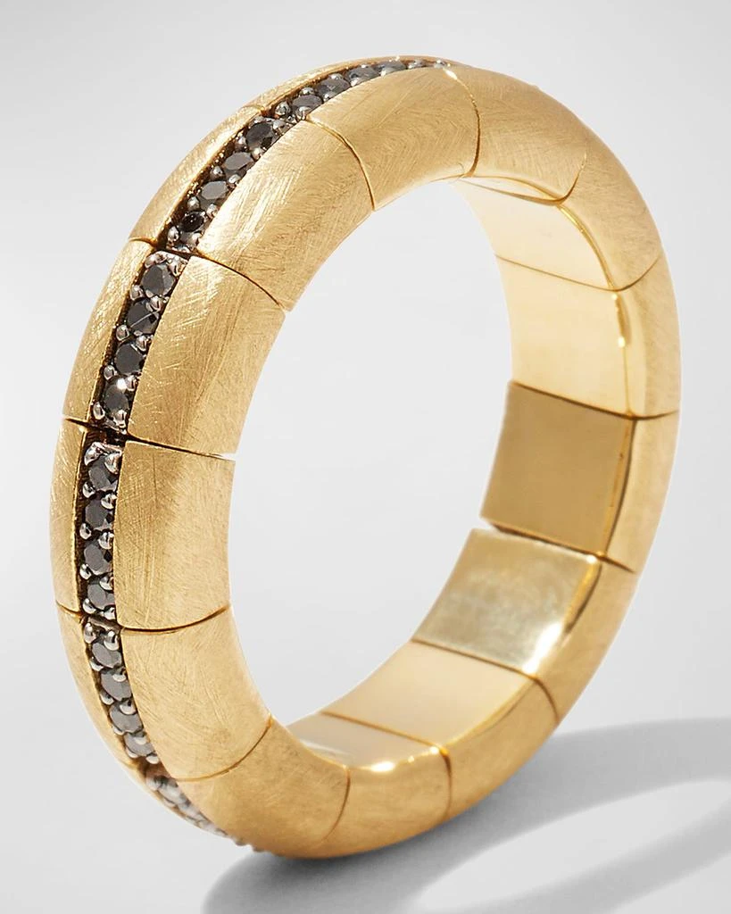 Roberto Demeglio Men's Yellow Gold Matte Pura Black Diamond Eternity Ring 4
