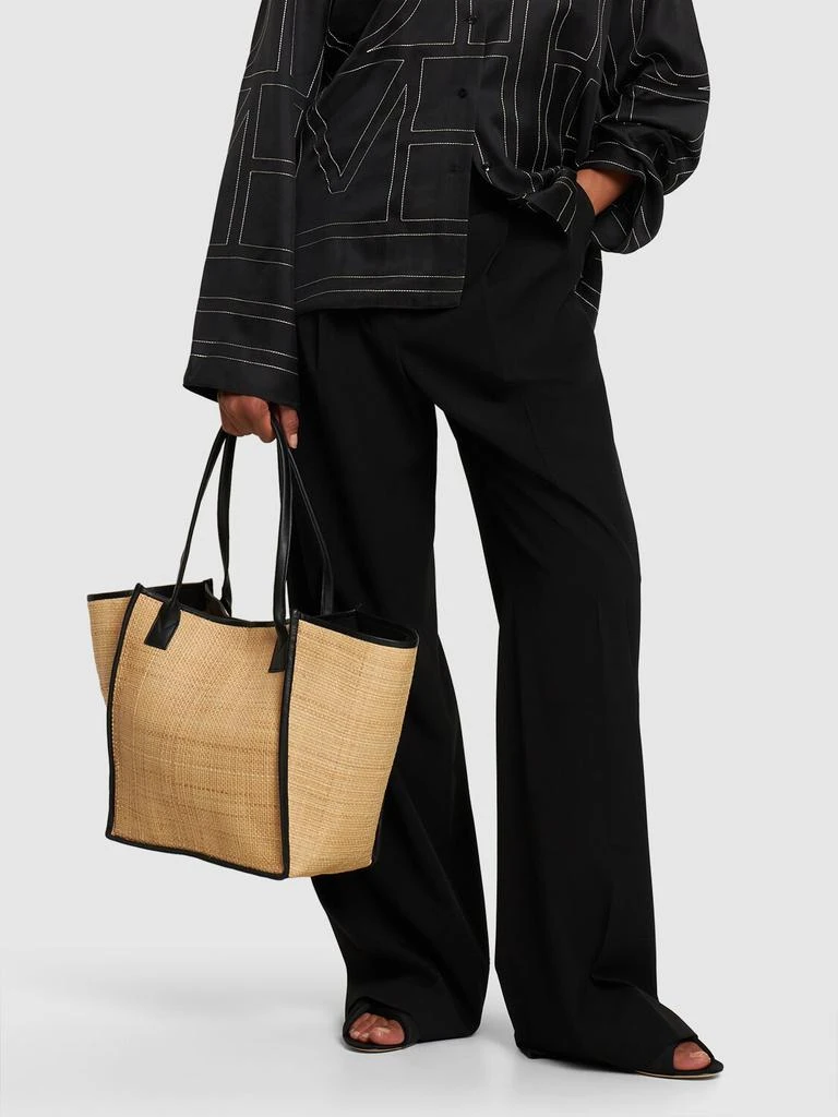 Bembien Rosa Raffia & Leather Tote Bag 1