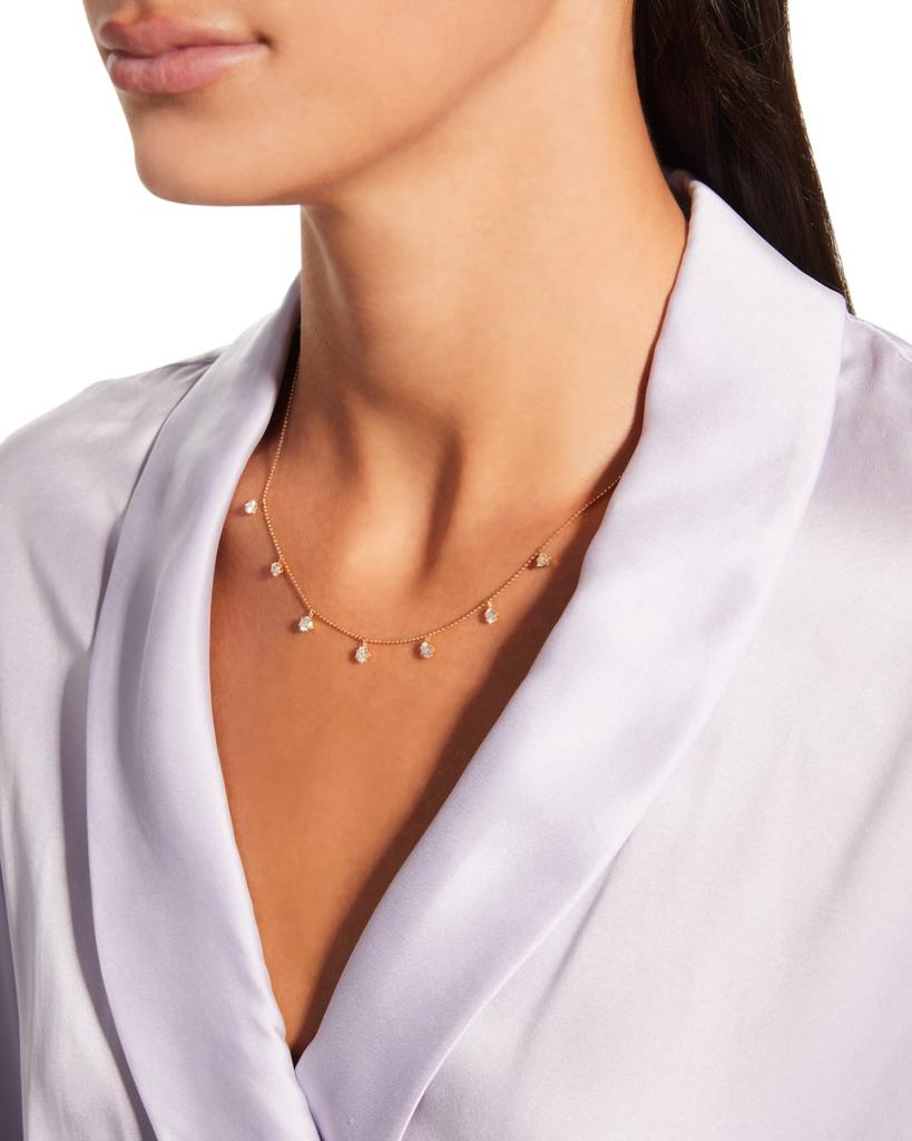 Graziela Gems Medium Floating Diamond Necklace in Yellow