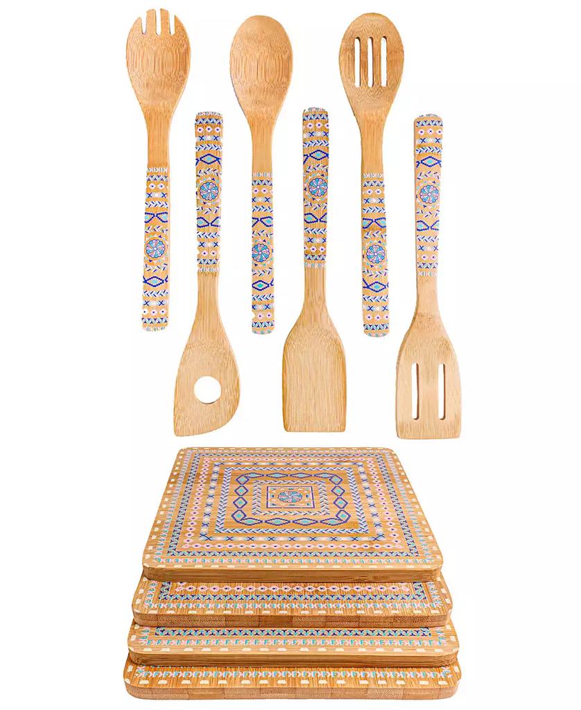BergHOFF Bamboo 10 Piece Patterned Utensil Set