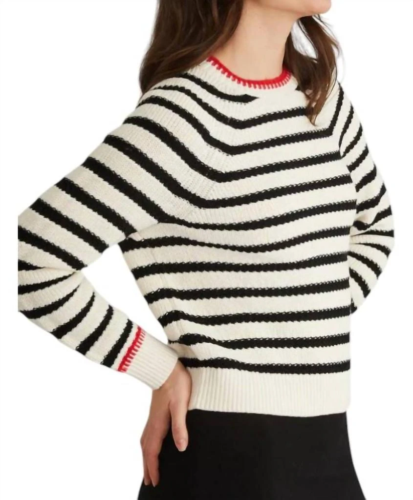 525 America 525 America - Stripe Textured Saddle Sleeve Pullover Sweater 3