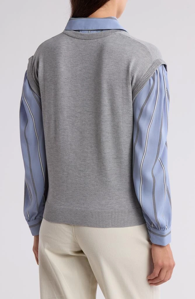Adrianna Papell Twofer V-Neck Sweater 2