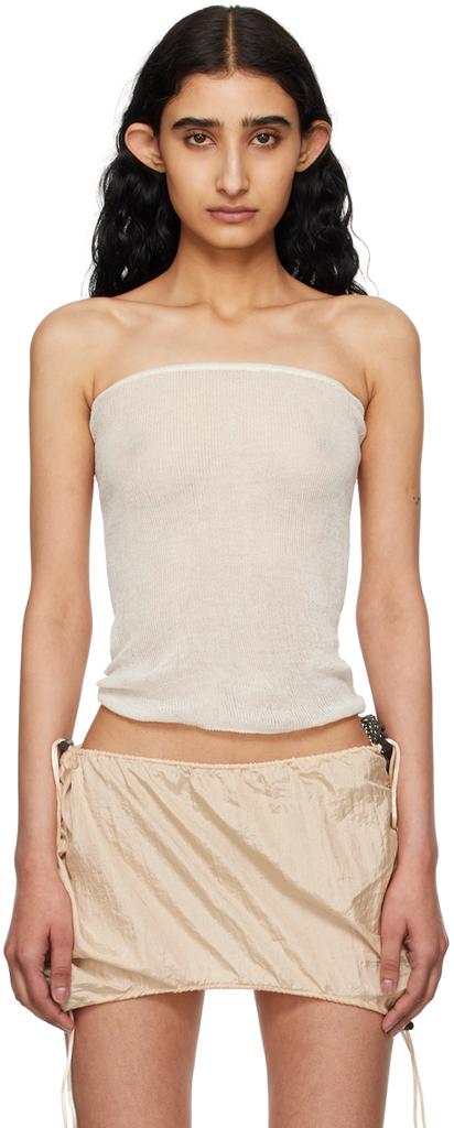 Isa Boulder Off-White Wave Tube Top