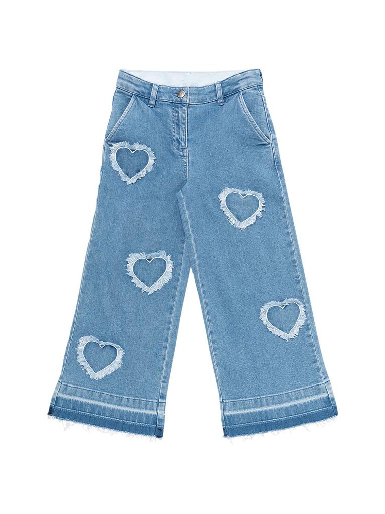 デニム・ジーパン STELLA MCCARTNEY COTTON DENIM JEANS WITH EMBROIDERED LOGO Stella McCartney Stella McCartney - Jewel Embroidered Denim