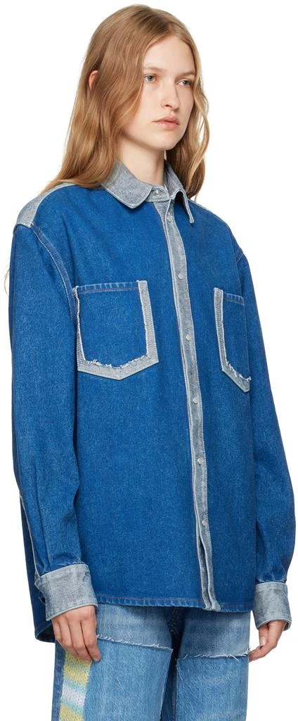 Marni Blue Two-Tone Denim Shirt 2