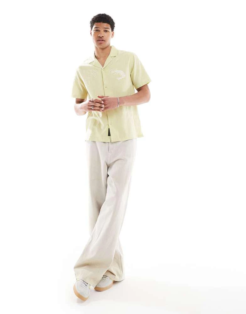 Native Youth Native Youth seascape embroidered shirt in pistachio 3