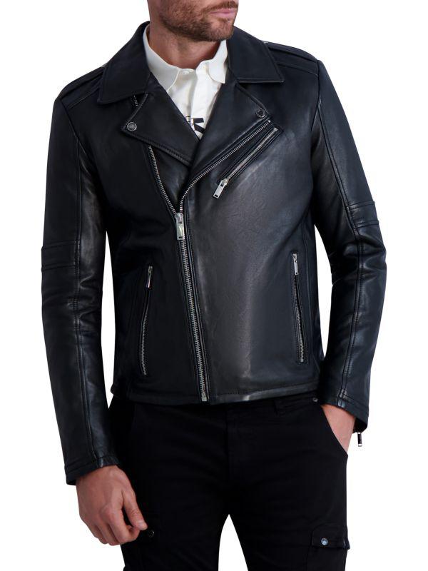 Karl Lagerfeld Leather Moto deals Jacket