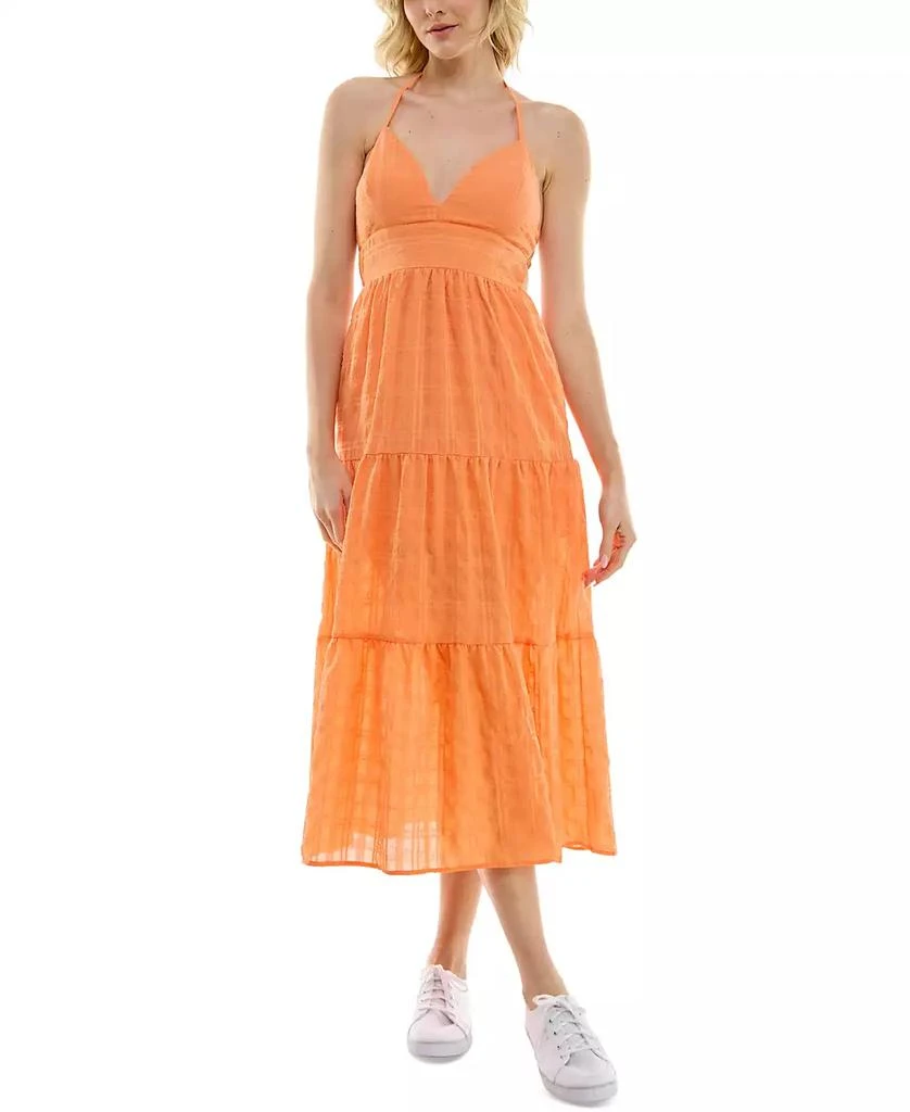 Speechless Juniors' Printed Sleeveless Halter Midi Dress 1