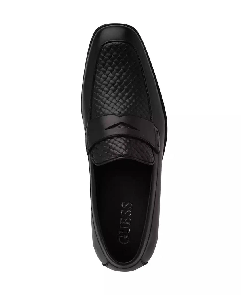 GUESS Men's Hacon Woven Texture Square Toe Dress Loafers 4