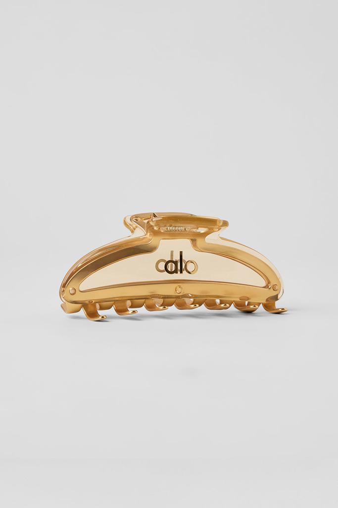 Alo Acrylic Illusion Claw Clip - Clear/Gold - Fashion Accessories