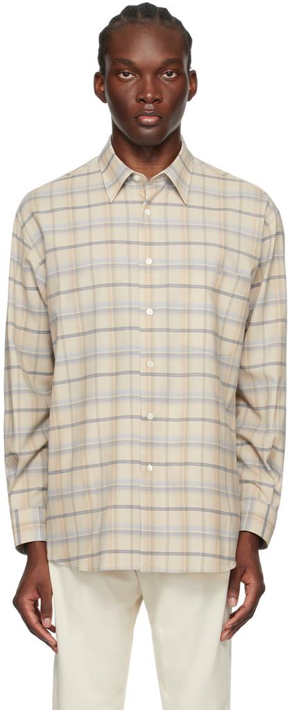 AURALEE Beige Check Shirt