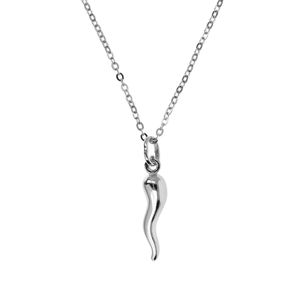 Autentica - Polished Lucky Horn Pendant With Chain Necklace