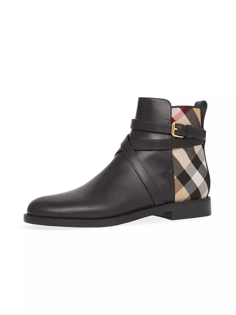 Burberry Pryle House Check & Leather Ankle Boots 3