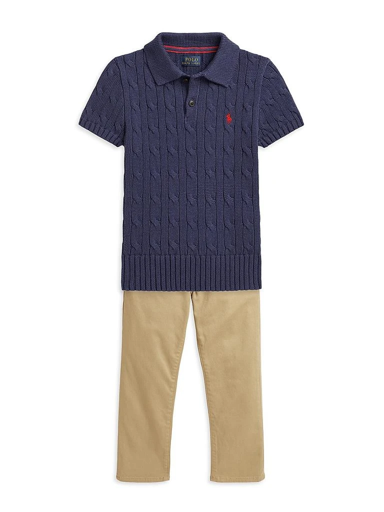 Ralph Lauren Little Boy's &amp; Boy's ​Cable-Knit Polo Shirt 2