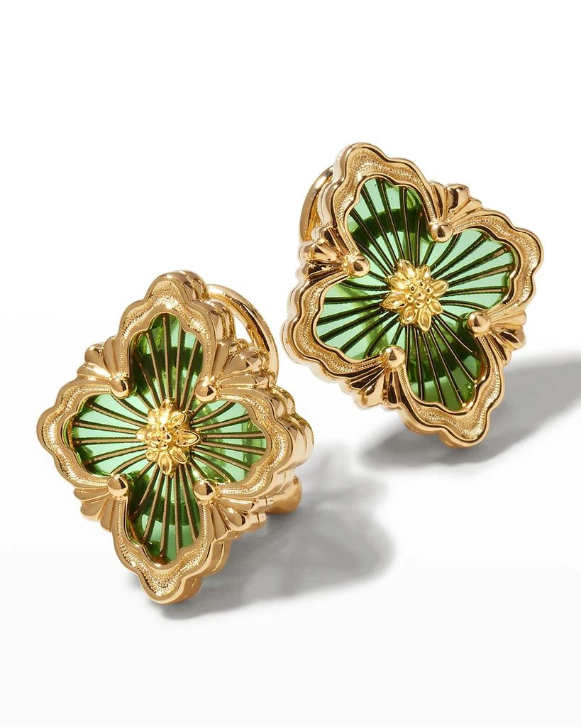 Buccellati Opera Tulle 18K Green Enamel Earrings 3