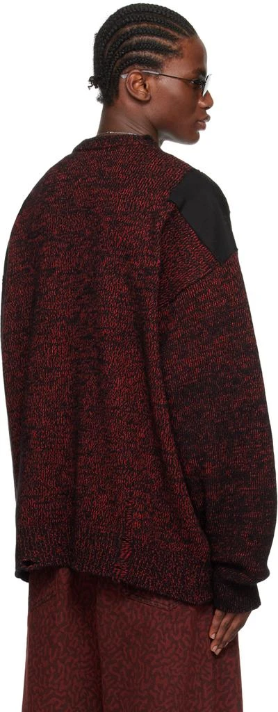 LU'U DAN Red & Black Shoulder Patch Sweater 3