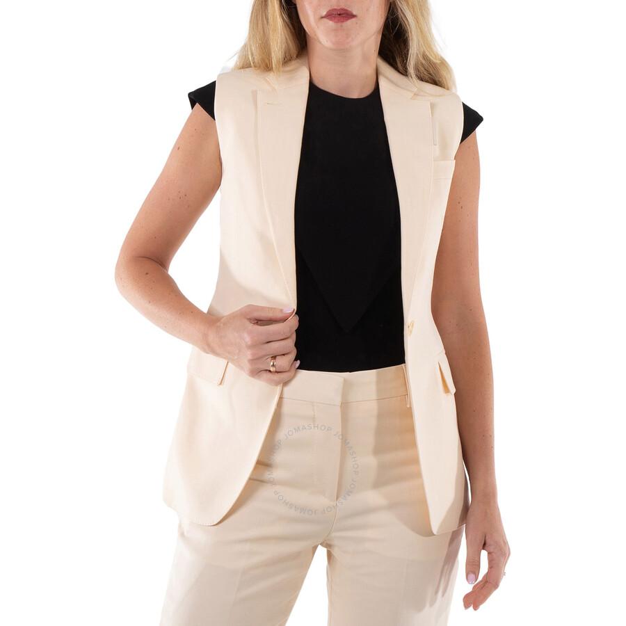 Burberry Ladies Buttermilk Beige Aurelie Tailored Vest