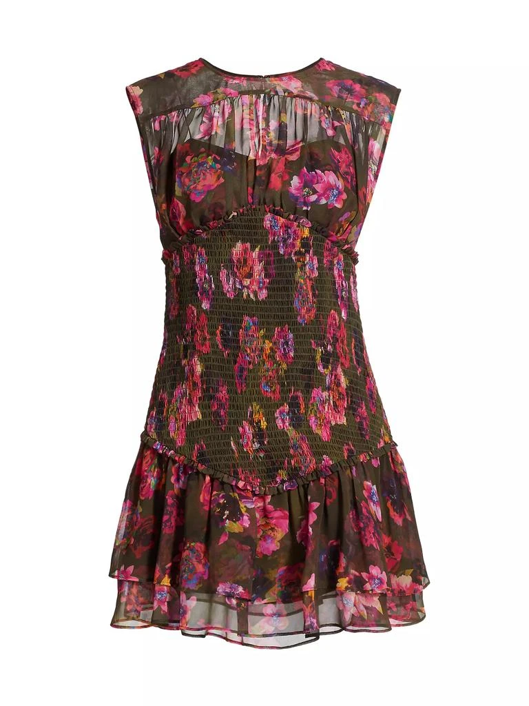 AMUR Sierra Floral Smocked Sleeveless Minidress 1