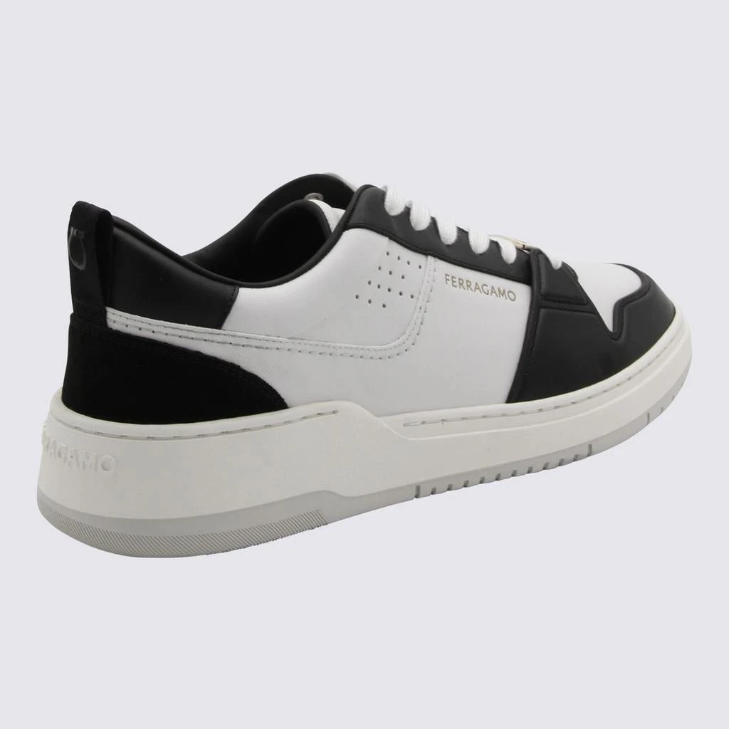 Salvatore Ferragamo Salvatore Ferragamo White And Black Leather Street Style Pain Logo Sneakers 2