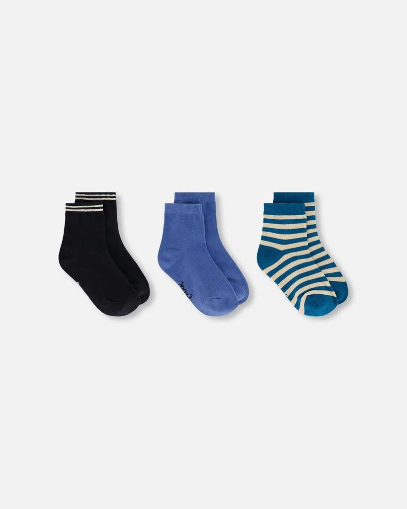 Deux par Deux Socks (3 Pairs) Set Striped Green