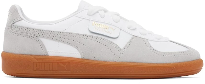 Puma White Gray Palermo Leather Sneakers Men's Sports Shoes