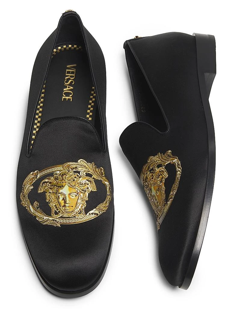 Versace Jellyfish Embroidered Satin Slippers 4