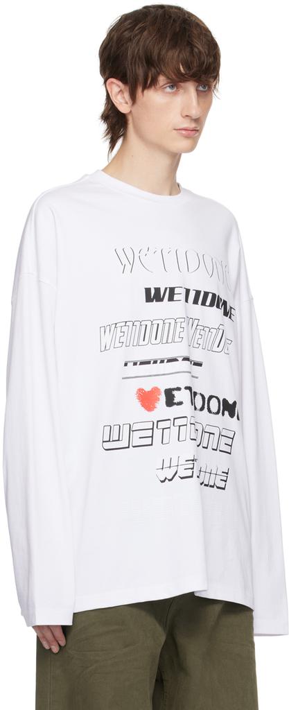 We11done White Printed Long Sleeve T-Shirt