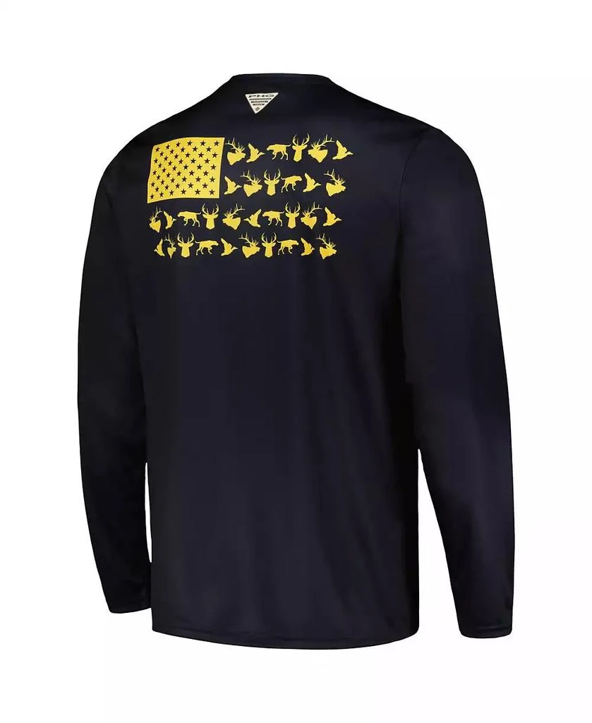Columbia Men's Navy Michigan Wolverines Terminal Shot Omni-Shade Long Sleeve T-shirt 3