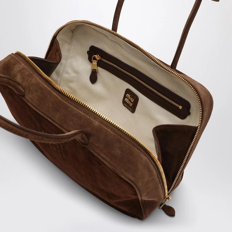 Miu Miu Beau cocoa-coloured suede bag 5