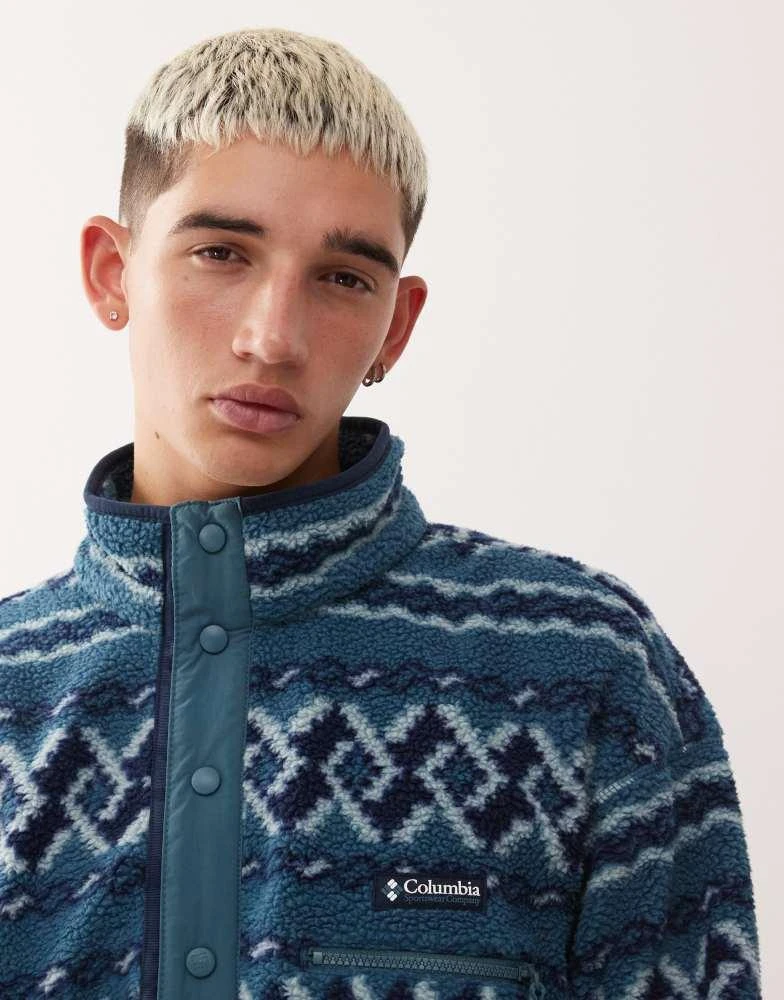 Columbia Columbia Helvetia II printed half snap fleece in blue 5