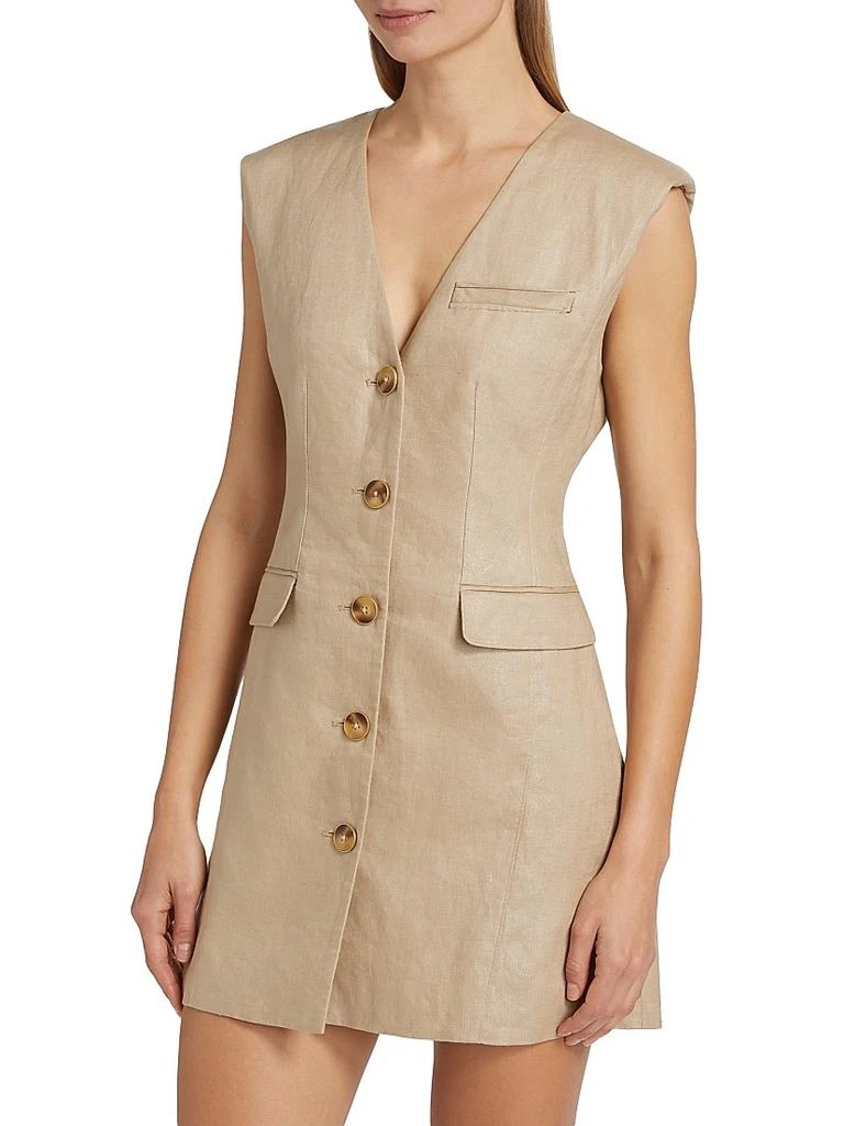 knee length dresses for ladies Linen Apron Mini Dress | Sustainable European Flax Linen