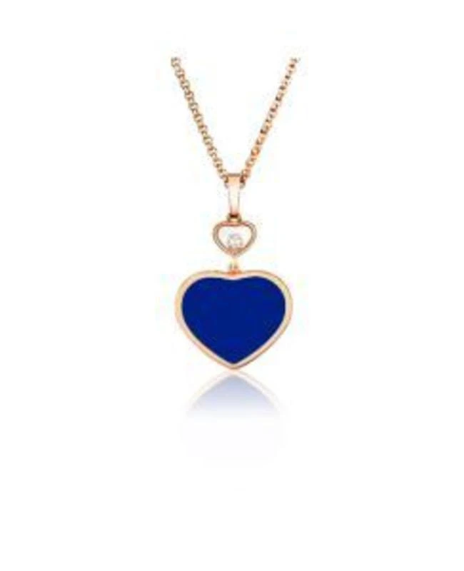 Chopard Chopard Happy Hearts Rose Gold Diamond Blue Stone Women's Necklace 797482-5501 1