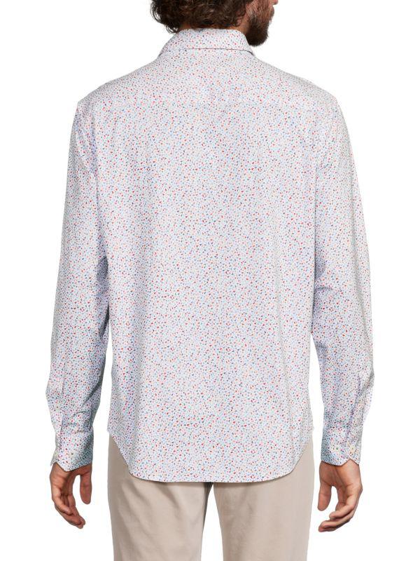 BUGATCHI James Micro Geometric Print Shirt