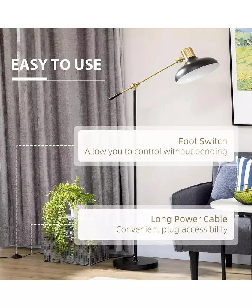 HOMCOM Adjustable Floor Lamps for Living Room, Sding Lamp 6
