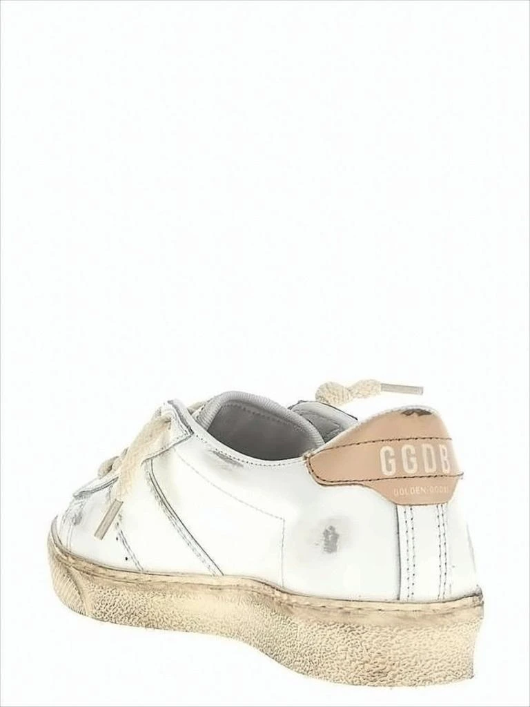Golden Goose Distressed White Leather Low-Top Sneakers With Vintage Aesthetic 3