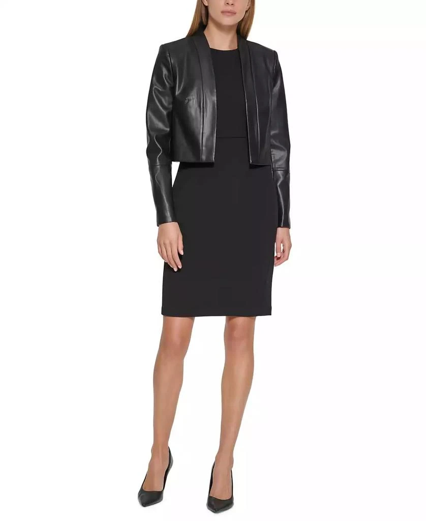 Calvin Klein Women's Faux-Leather Shrug 1