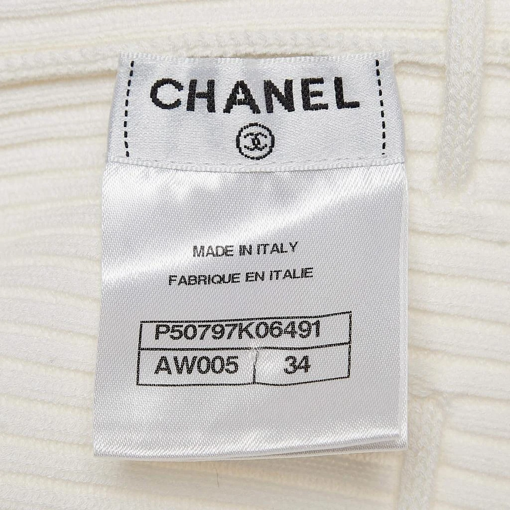 Chanel Chanel White Sheer Patterned Knit Harem Pants S 5