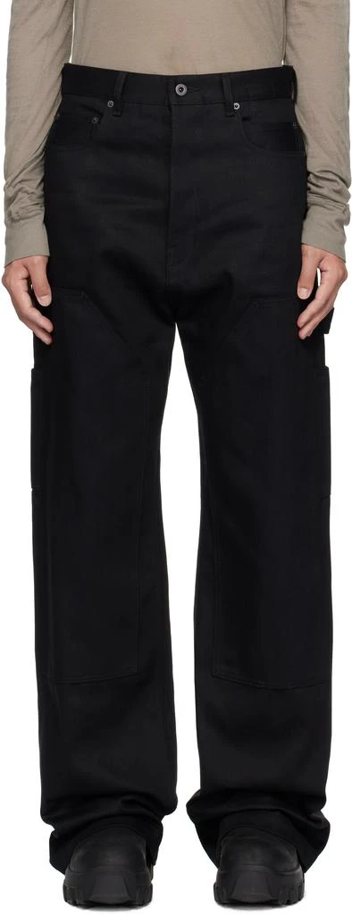 Rick Owens Black Hollywood Double Knee Geth Cut Jeans 1