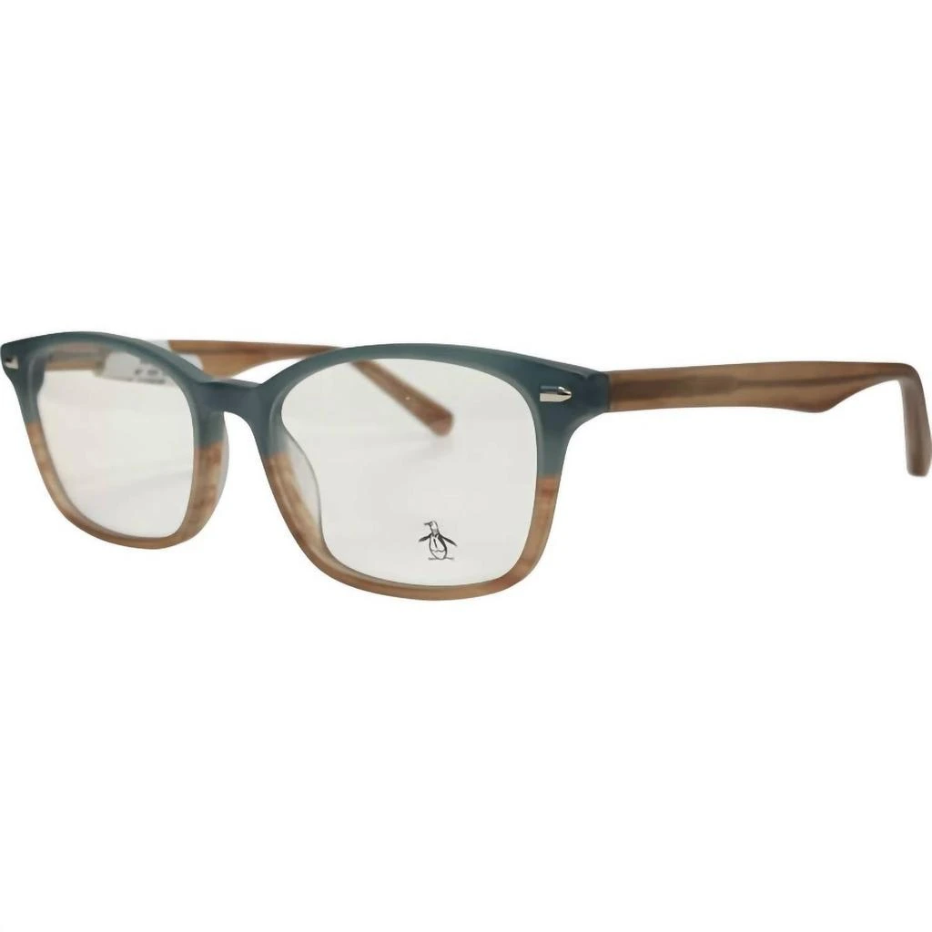Original Penguin Unisex Clyde Rectangle Eyeglasses In Green Brown Fade