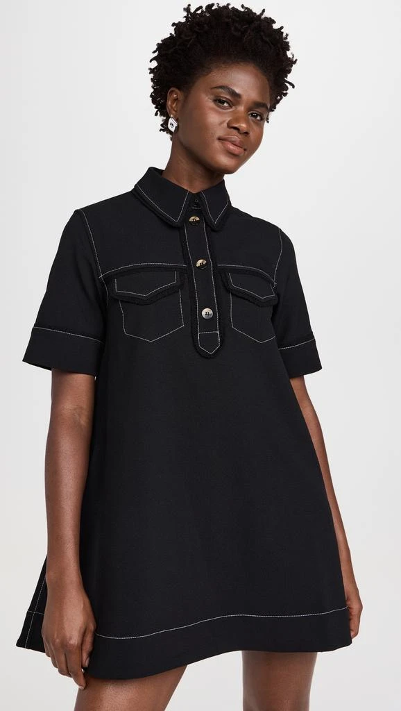 Ganni Crepe Sable Mini Dress 1